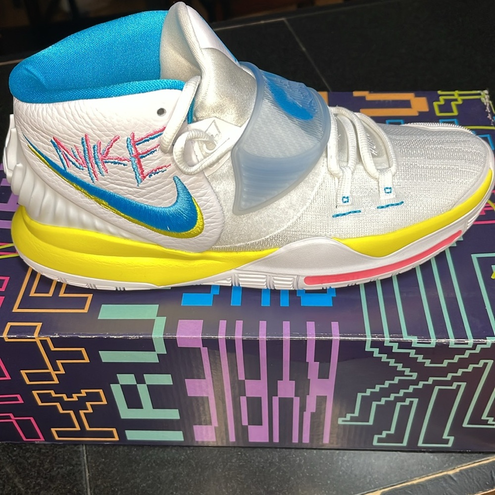 Nike Kyrie 6 White, Blue and Pink Sneakers - Picture 8 of 10